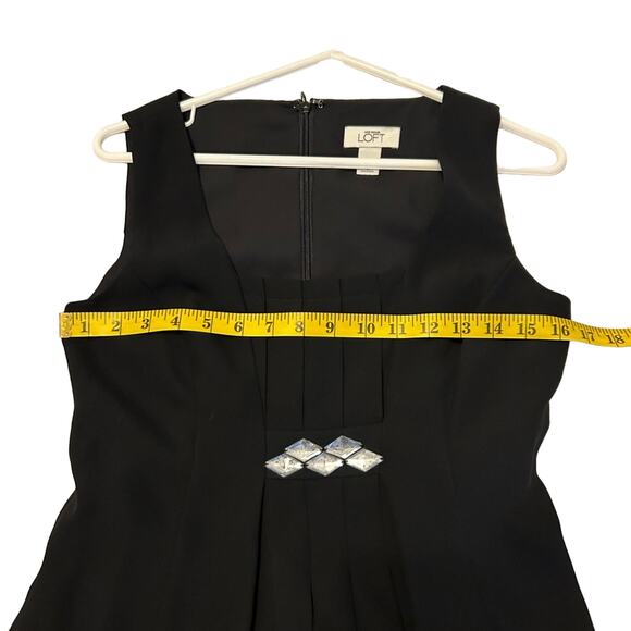 Ann Taylor Loft  Black Cocktail Dress with Crystal Embellishments - Size 2 - Picture 8 of 11